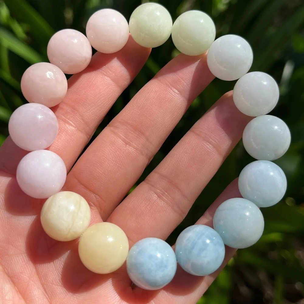 14mm stretchable chunky multicolor morganite‎ bracelet Palo